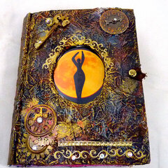 moon goddess altered book art journal