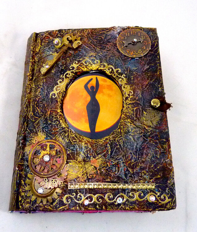 moon goddess altered book art journal