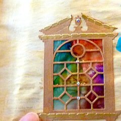 Stained glass window embellishment made with spellbinders die cut