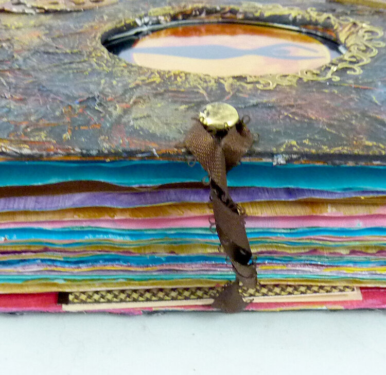 how to make a mixed media journal latch or closure