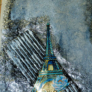dreaming of Paris distressed foil scrapbook page