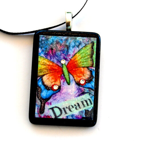 rainbow butterfly dream pendant