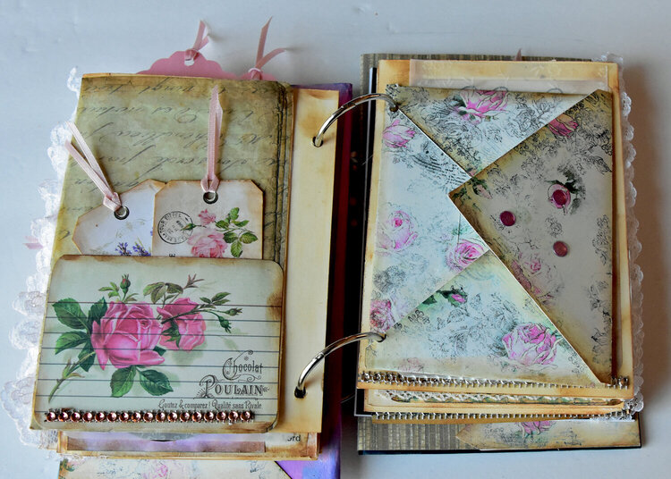 Rose mixed media junk journal