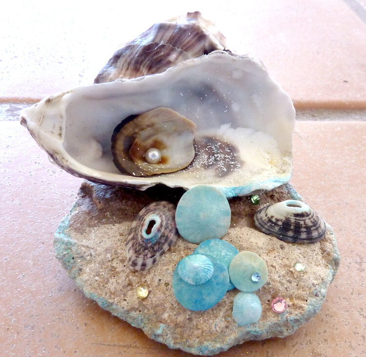 sea shell collage art