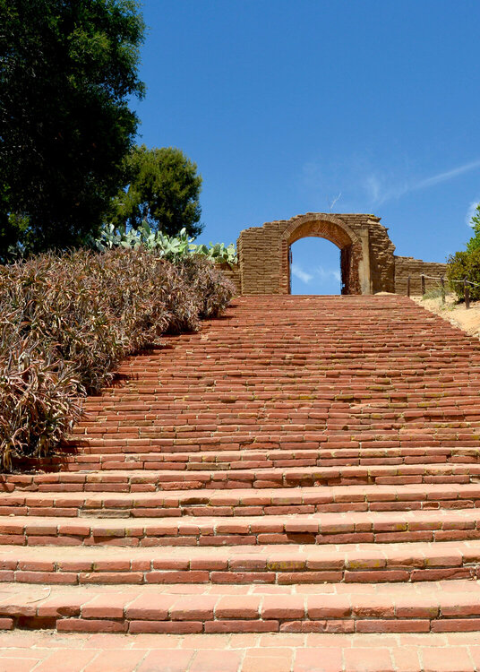 stairs from the laundry area at the San Luis Rey mission