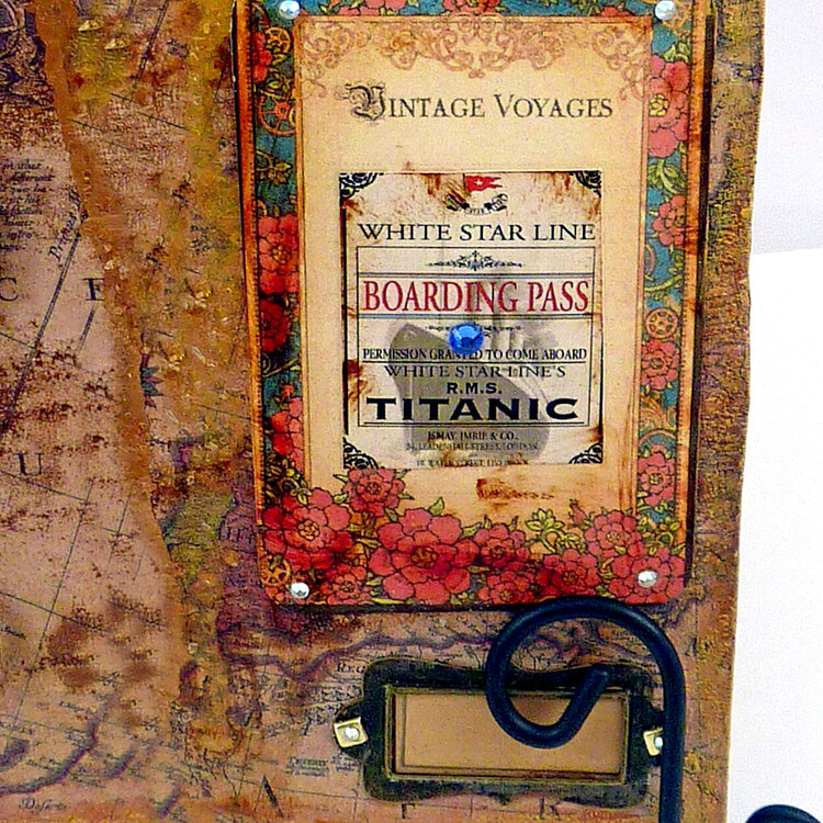 titanic mixed media collage art journal detail