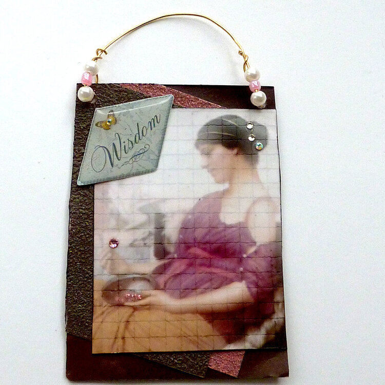hanging woman&#039;s wisdom  art card