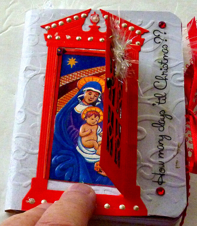 Christmas door looking inside