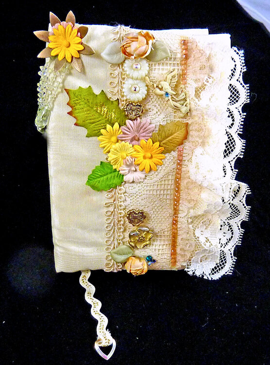 Yellow angel mixed media collage removable journal cover
