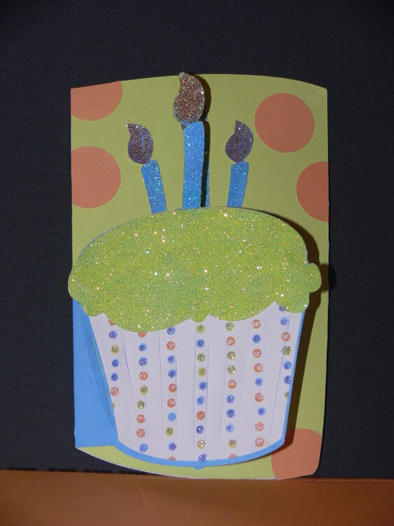 Cupcake Birthday Card, for a 3 year old
