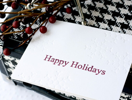 Letterpress Happy Holidays Card