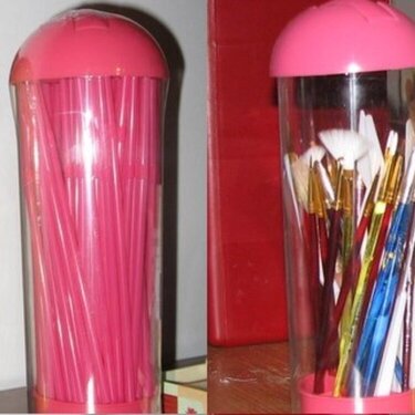 $1.00 Straw Holders from Walmart for Brushes and Drawing Pencils