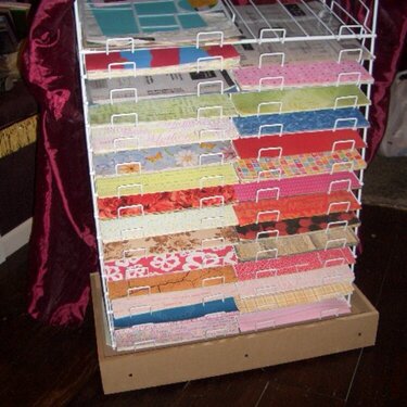 My AWESOME rolling paper rack!!!!