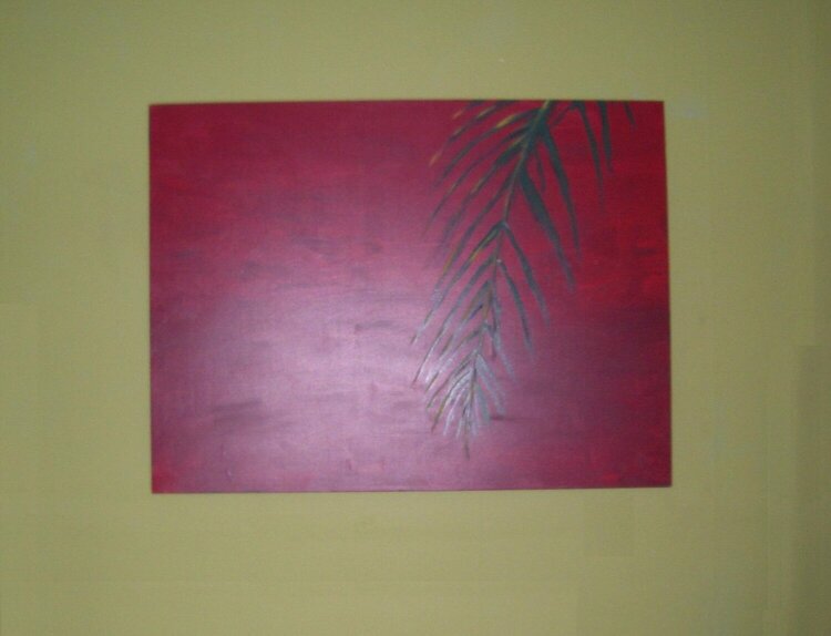 Palm leaf painting