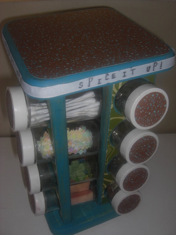 My altered spice rack *after* (top view)