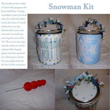 Snowman kit altered paint can
