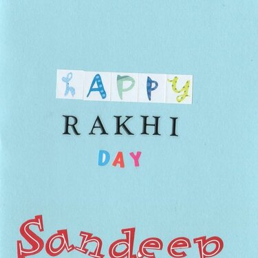 Rakhi Card for my cousin Sandeepa