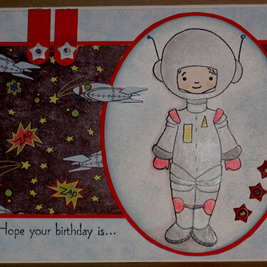 MFT Ben Paper Dolls spaceman birthday card