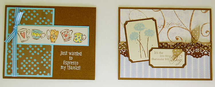 Espresso thanks card &amp; Little things card