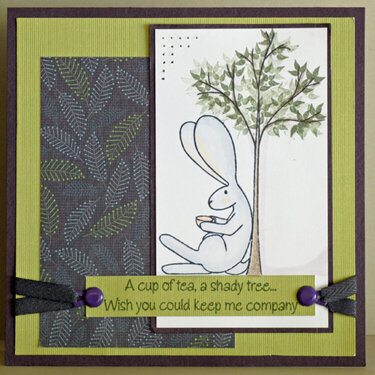 MFT Tea with Flopsey card in green and purple