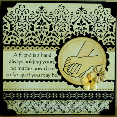 GKD Hand in Hand friend card in black and cream