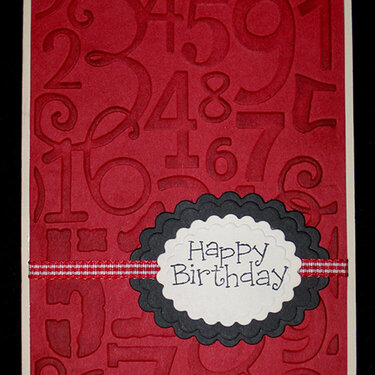 Red and black birthday card