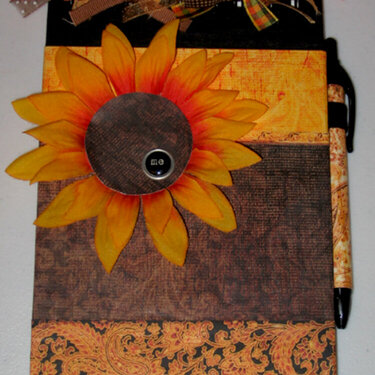 Sunflower altered notebook