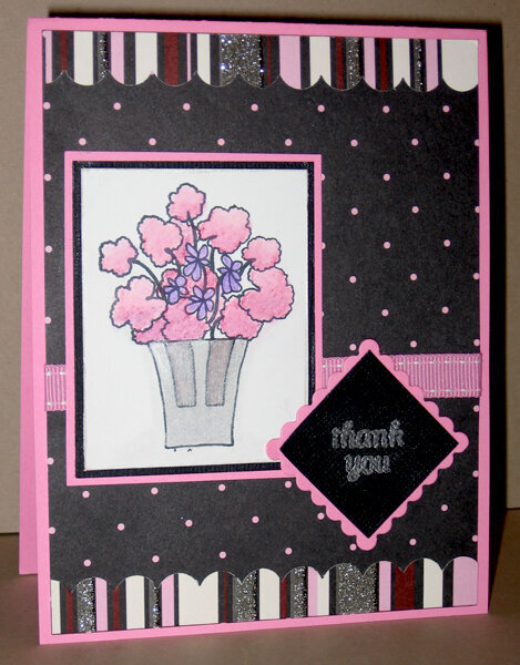 MFT Geranium pink and black TY card