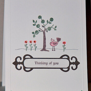 Basic Grey little tree Thinking of You card