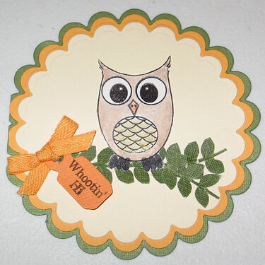 &quot;Whootin&#039; Hi&quot; card (Papertrey&#039;s Wise Owl set)