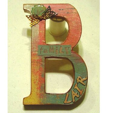 B wood monogram
