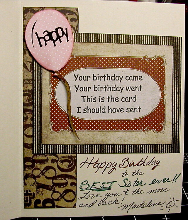 Inside birthday card