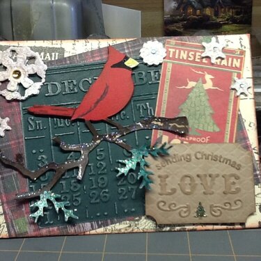 Christmas Cardinal Easel card