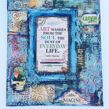 &quot;Art Washes&quot; Mixed Media Piece featuring Graphic 45 &quot;Typography&quot; and Core&#039;dinations