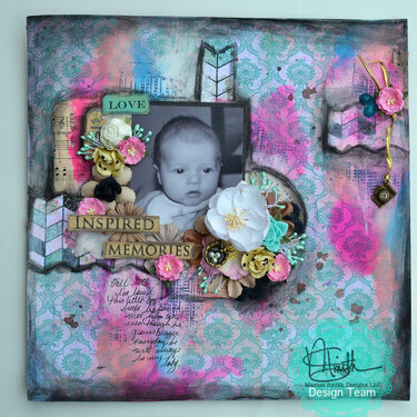12 x 12 Baby Layout featuring Marion Smith Designs &quot;Romance Novel Chapter 2&quot; and Color Lab