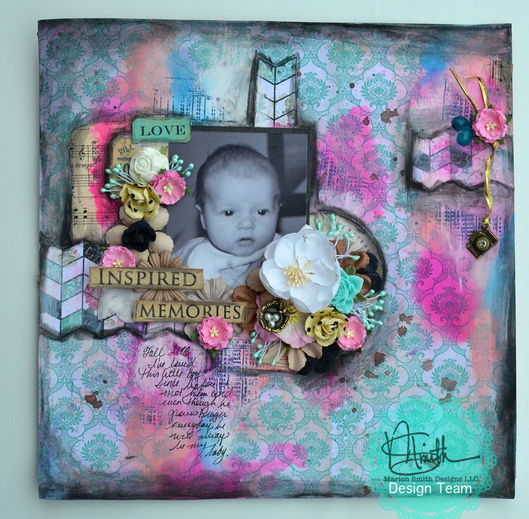 12 x 12 Baby Layout featuring Marion Smith Designs &quot;Romance Novel Chapter 2&quot; and Color Lab