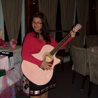 The PINK FENDER guitar!