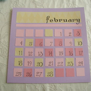 Feb calendar page