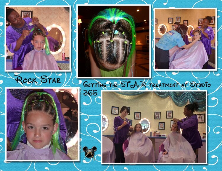 Caitlin getting her hair done at Studio 365