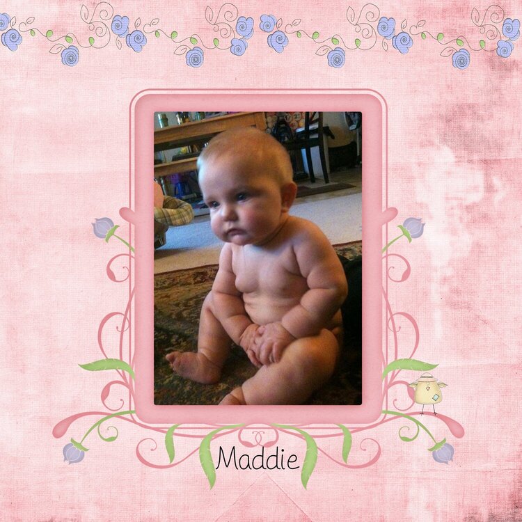 Maddie naked...roly poly baby.