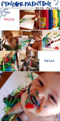 Finger-painting with Calvin