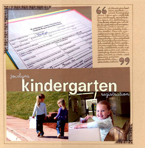 Jocelyn&#039;s Kindergarten Registration