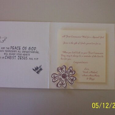 Inside Communion Card