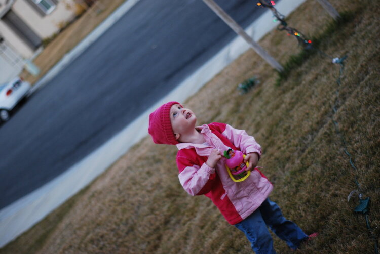 Bubble blowing on Christmas