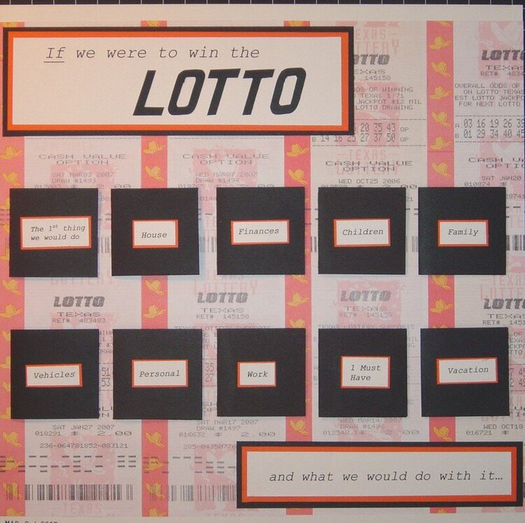 If we were to win the Lotto