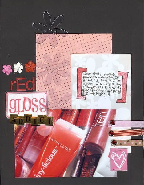 Red Gloss Addict *Leave Memories stamps*
