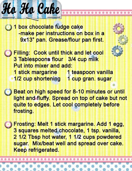 Ho Ho Cake Recipe