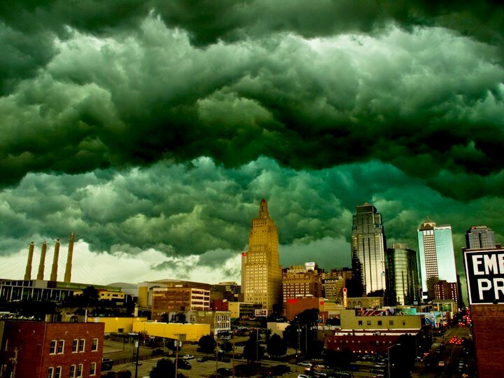 Storm clouds over downtown KC taken by meteorologist Gary Lezak