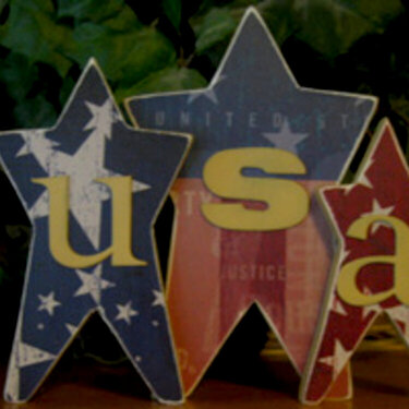 USA wooden stars