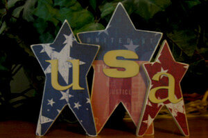 USA wooden stars